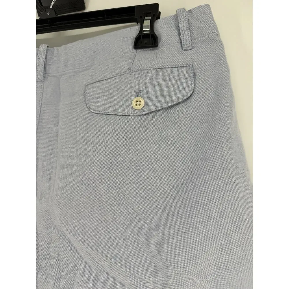 Ralph Lauren Light Blue Oxford Cotton Chino Shorts Women Size 10 Pony Logo
